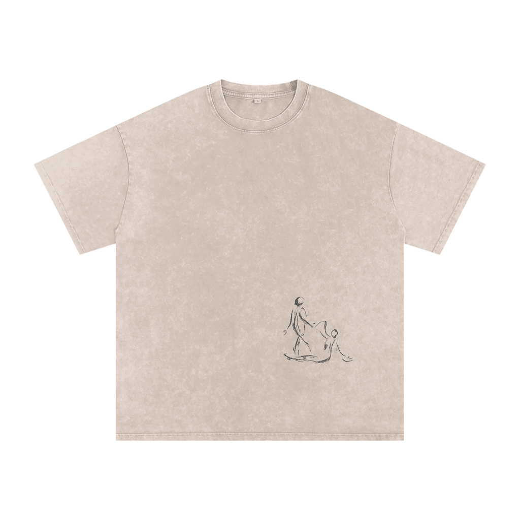 Snow Washed Oversized Cotton T-Shirt