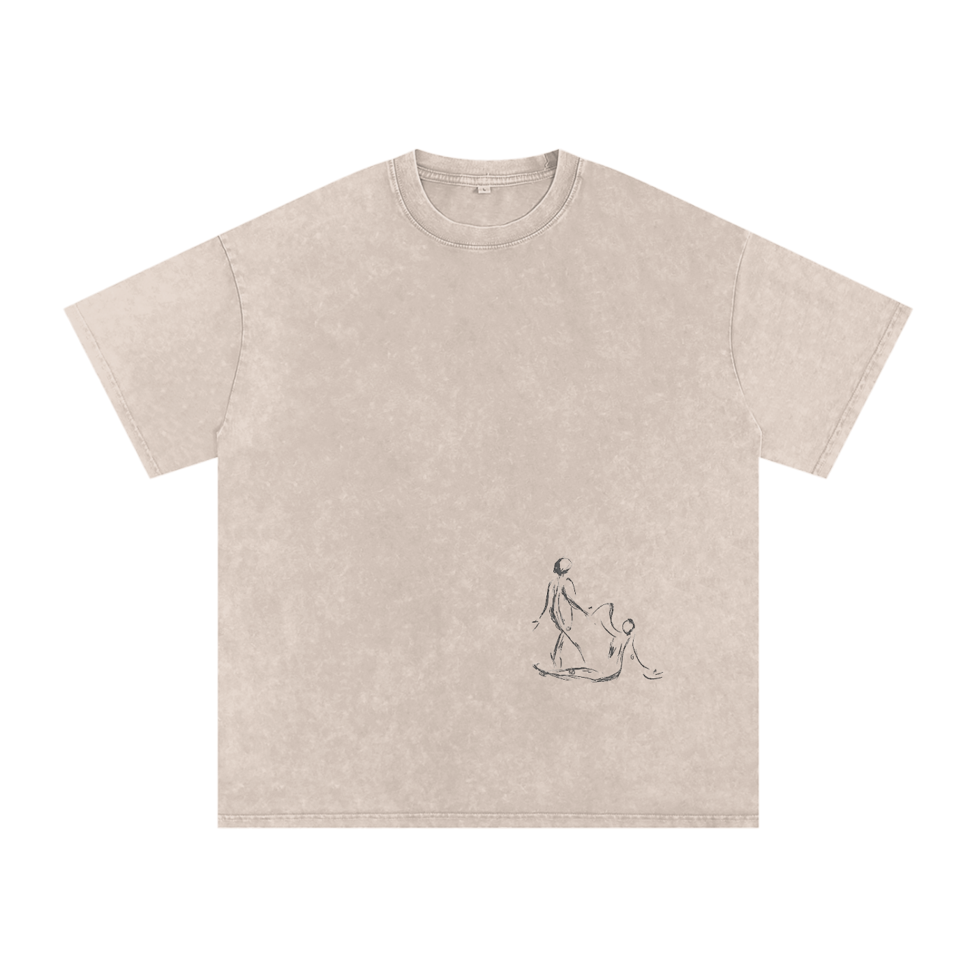 Snow Washed Oversized Cotton T-Shirt