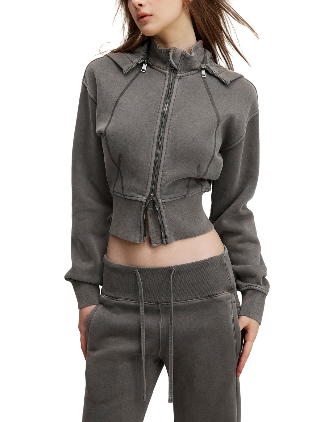 "I love being a girl" - Cropped Fleece Hoodie