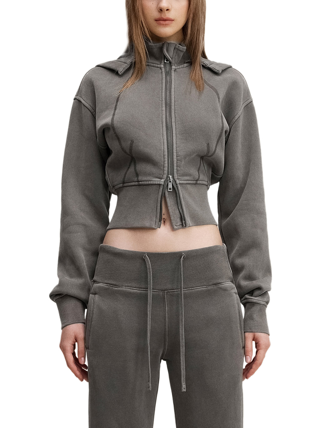 "I love being a girl" - Cropped Fleece Hoodie